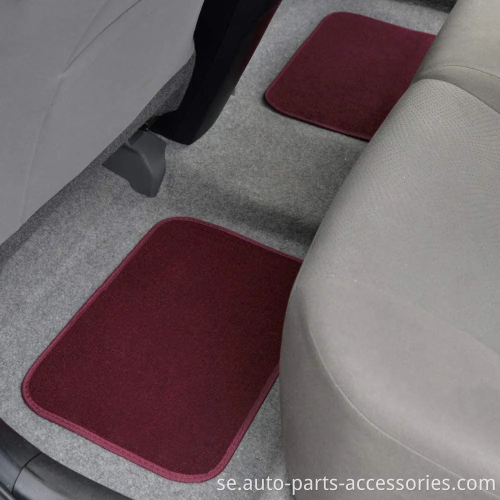 Ny mattan bilgolvmattor 4 st för bilar lastbilar SUVS med hälplatta -Front och bakre mattor Universal Classic Matching Heel Pad
